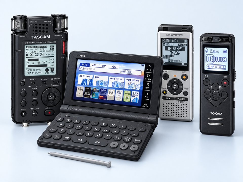 買取強化中の人気商品(TASCAM DR-100MKIII オーディオレコ・CASIO エクスワード XD-SA20000・OMデジタル WS-882 SLV ICレコーダー・TOKAIZ ボイスレコーダー 16GB ブラック)