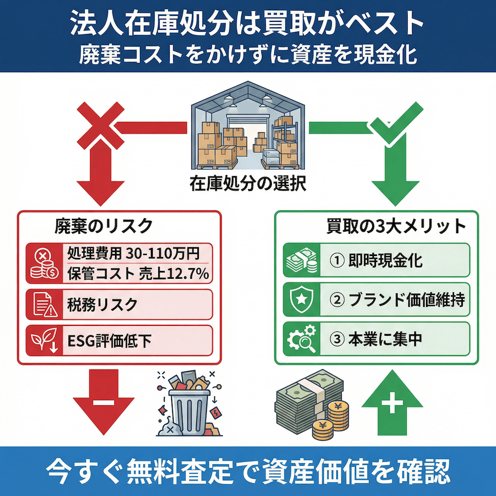 法人の在庫処分は買取がベスト
