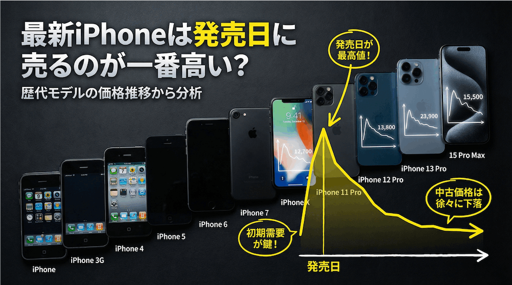 最新iPhoneは発売日に売るのが一番高い？
