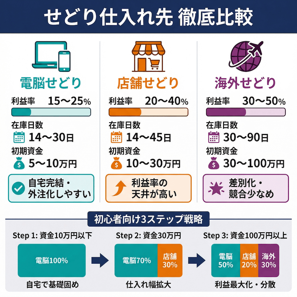 せどり仕入れ先 徹底比較