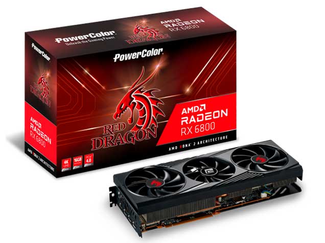 PowerColor Red Dragon AMD Radeon RX 6800 AXRX 6800 16GBD6-3DHR/OC