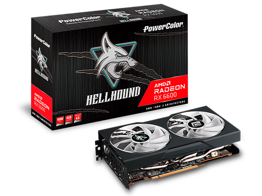 PowerColor Hellhound AMD Radeon RX 6600 8GB GDDR6 AXRX 6600 8GBD6-3DHL