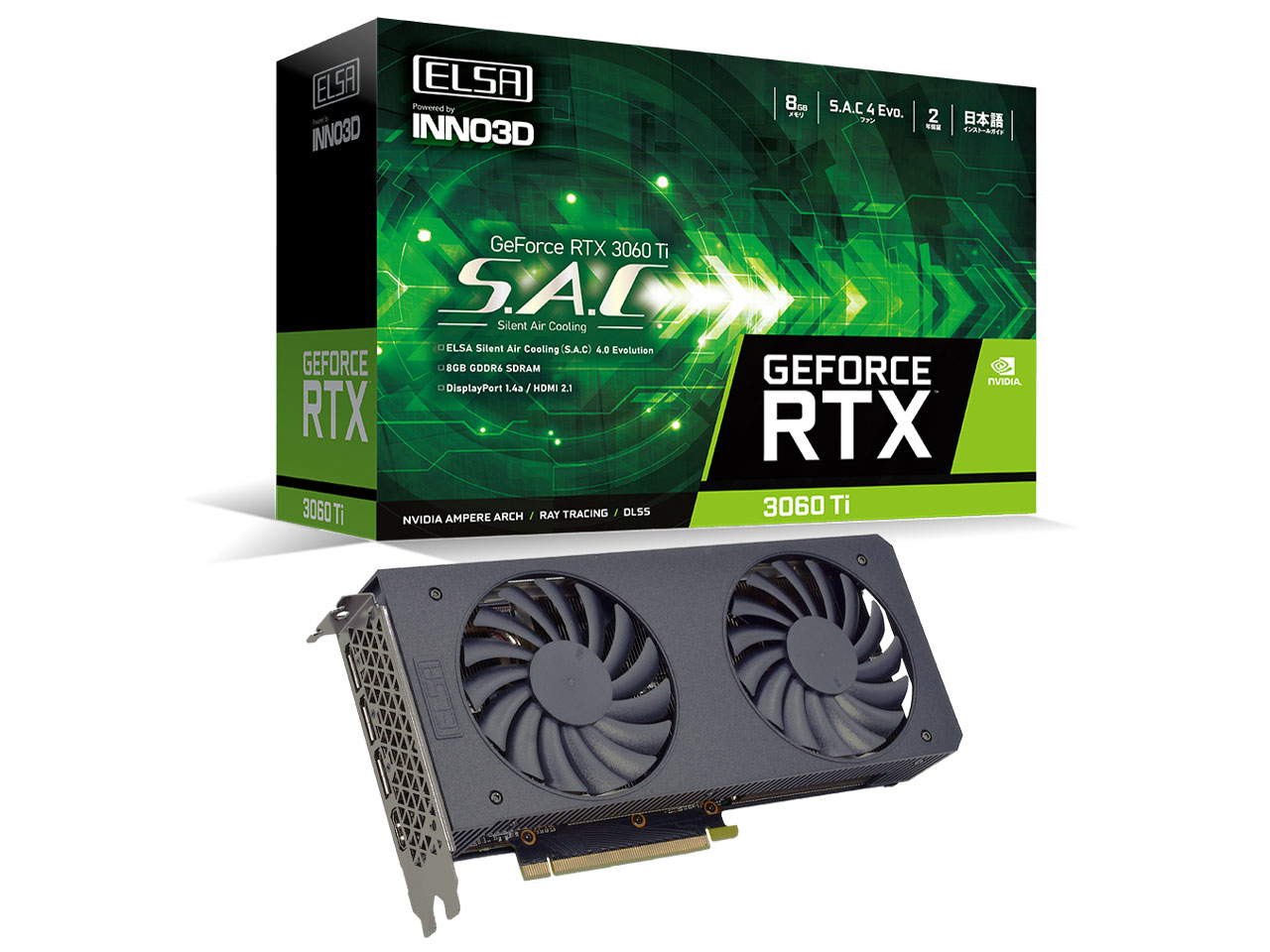 ELSA GeForce RTX 3060 Ti S.A.C LHR GD3060T-8GERSHの高価買取価格 ELSA GeForce RTX 3060 Ti S.A.C LHR GD3060T-8GERSHの高価買取価格