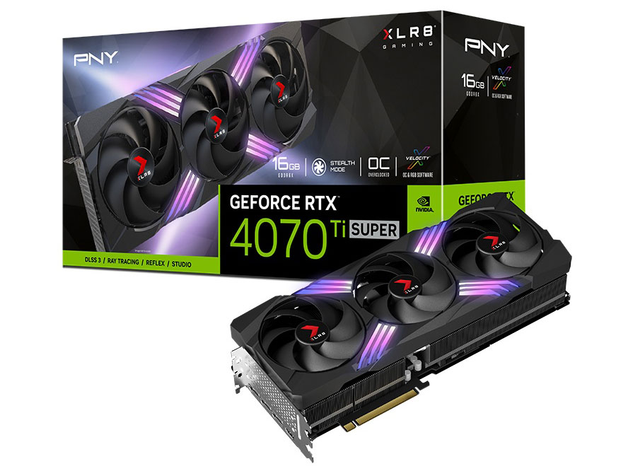 PNY GeForce RTX 4070 Ti SUPER 16GB OC XLR8 ARGB オーバークロック トリプルファン VERTO VCG4070TS16TFXXPB1-Oの高価買取価格