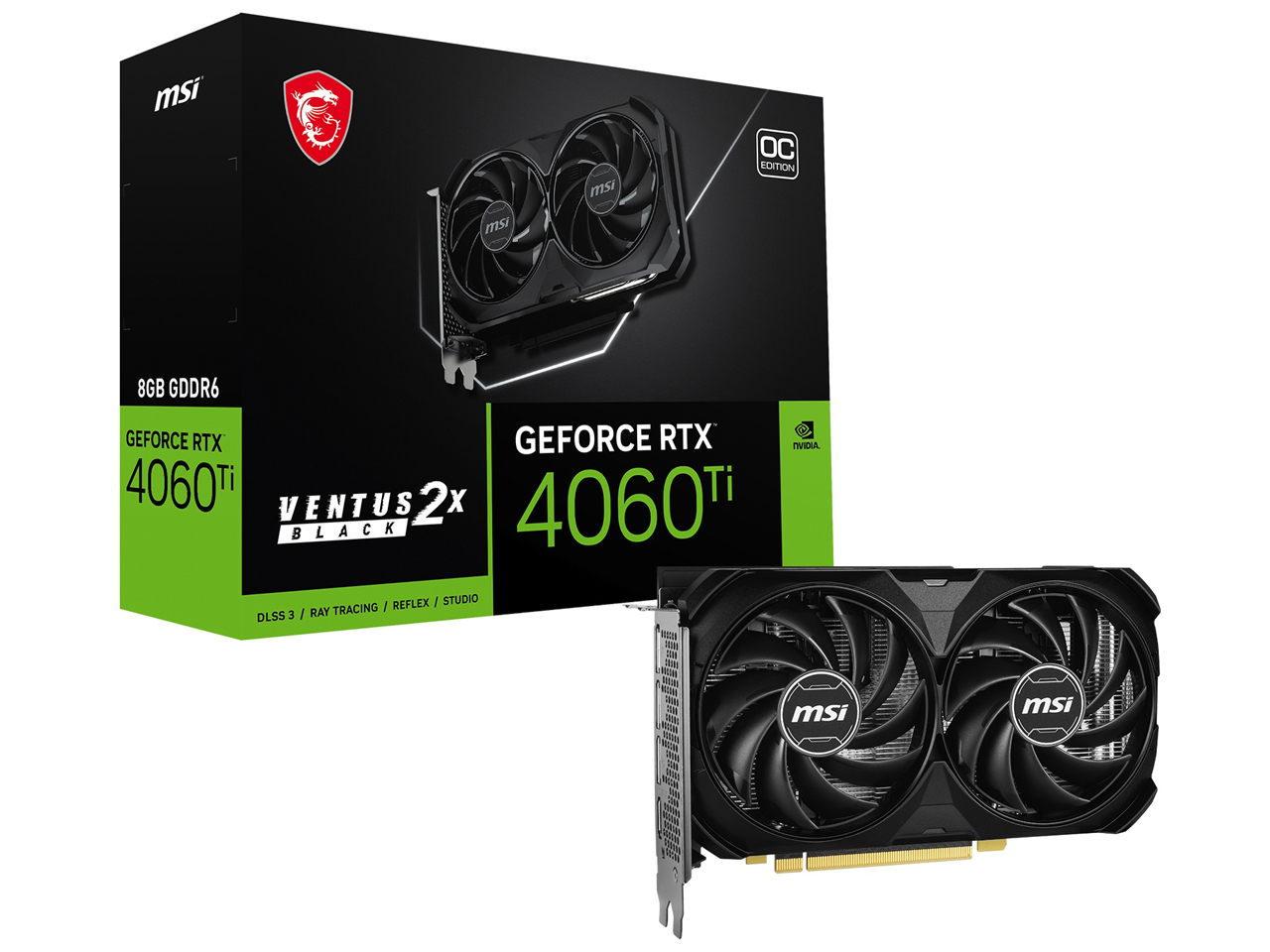 MSI GeForce RTX 4060 Ti 8G VENTUS 2X BLACK E1 OCの高価買取価格 MSI GeForce RTX 4060 Ti 8G VENTUS 2X BLACK E1 OCの高価買取価格