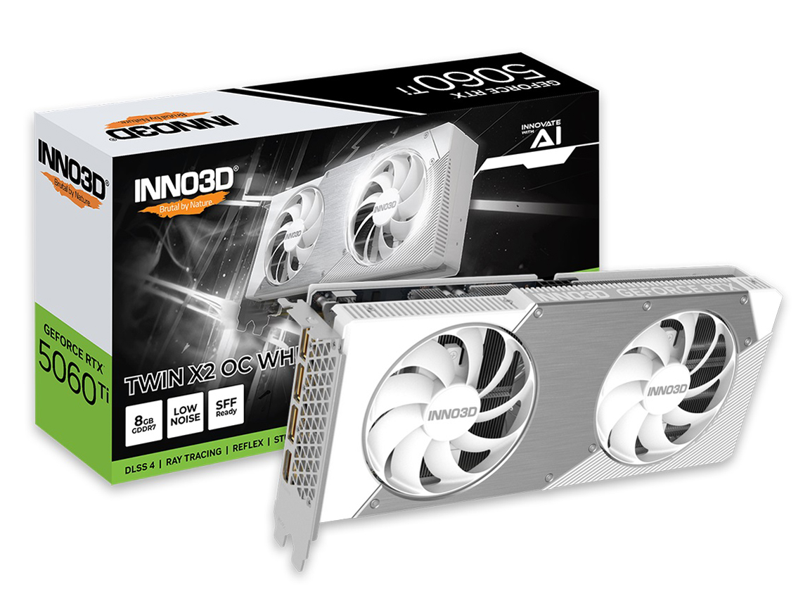 Inno3D GeForce RTX 5060 Ti 8GB TWIN X2 OC WHITE GD5060T-8GERX2OCWの高価買取価格 Inno3D GeForce RTX 5060 Ti 8GB TWIN X2 OC WHITE GD5060T-8GERX2OCWの高価買取価格